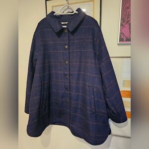 Penningtons Navy and Brown Plaid Jacket